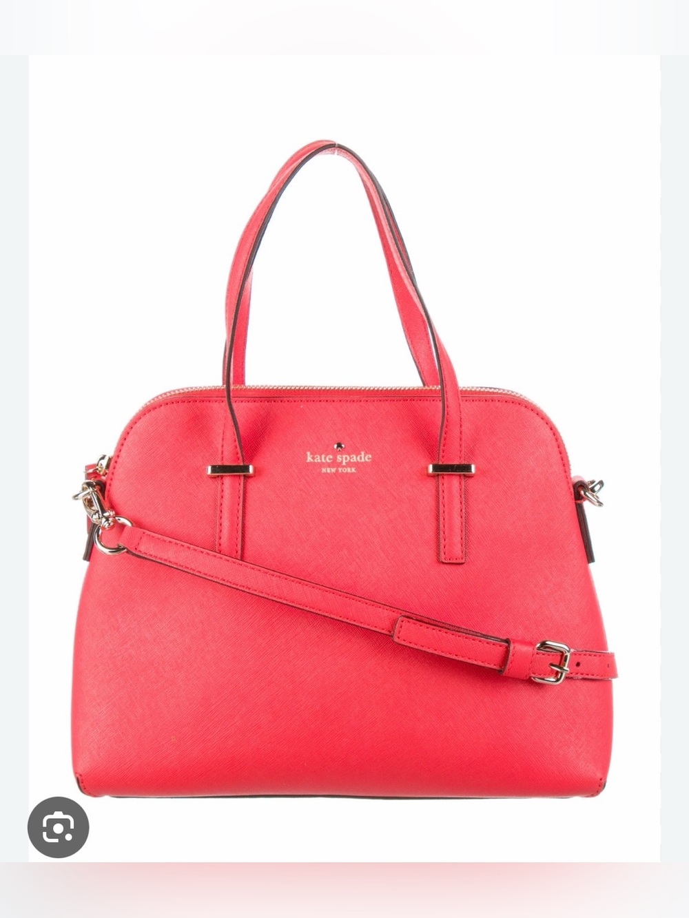 Kate Spade Maise Red Dome Satchel with Crossbody Strap